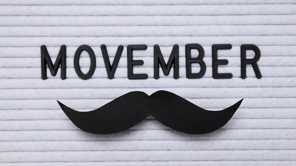 movember-with-black-mustache-on-white-background