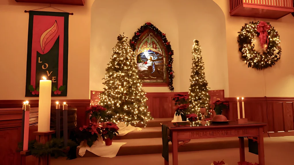 Small-Church-Sanctuary-Decorated-for-Christmas-How-to-Celebrate-Holidays-with-Faith-at-the-Centre