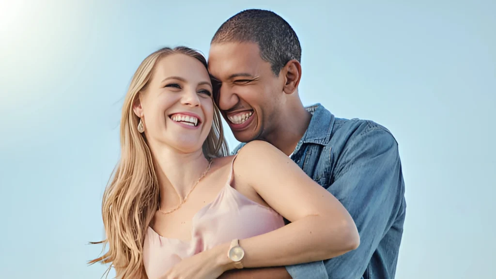 man-of-faith-and-couple-hug-on-vacation-holiday-or-summer-trip-romantic-connection