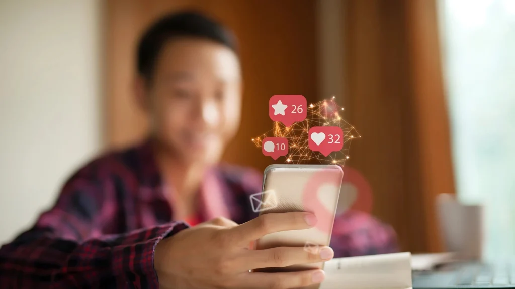 A-person-checks-social-media-engagements-reflecting-online-validation-and-its-connection-to-modern-mens-issues-especially-in-dating-apps-and-social-media