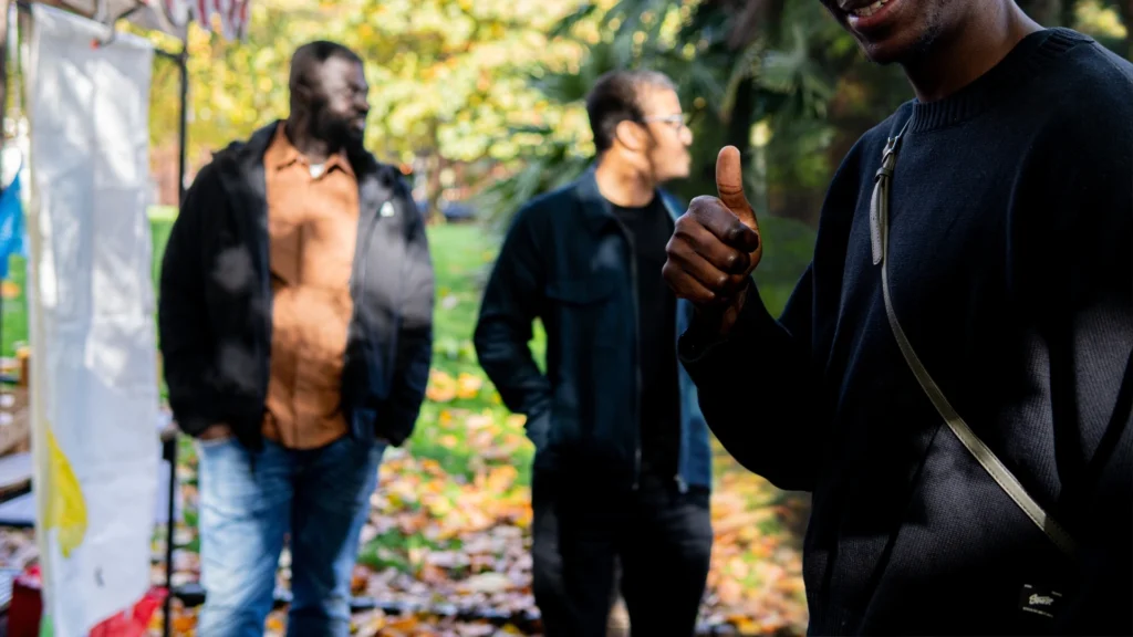 MPC-members-sharing-a-moment-outdoors-smiling-and-connecting-One-Step-at-a-Time-for-mental-wellbeing