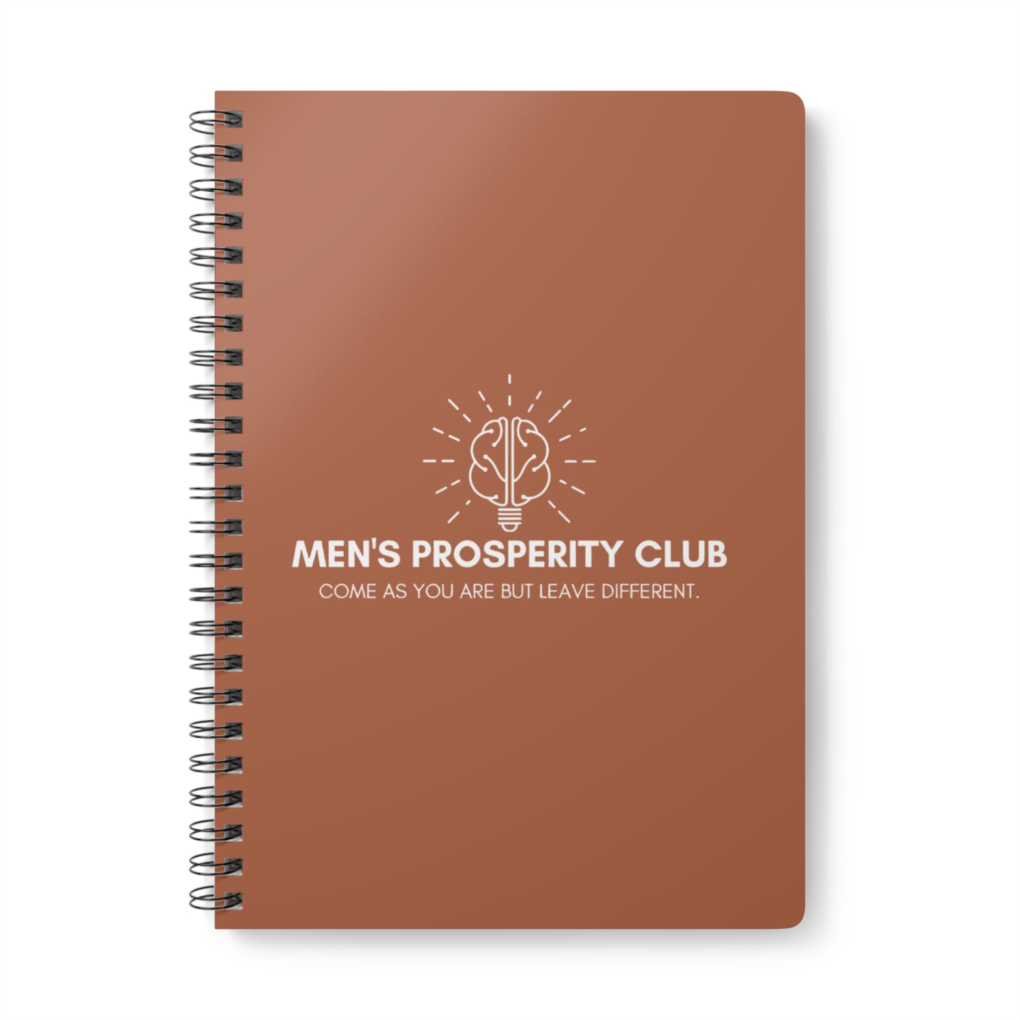 Men's Prosperity Club Wirobound A5 Notebook - Tan Cover