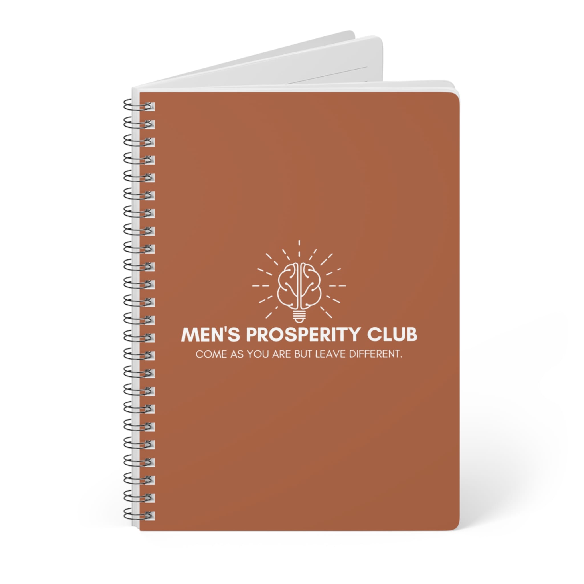Men's Prosperity Club Wirobound A5 Notebook - Tan Cover - Image 3