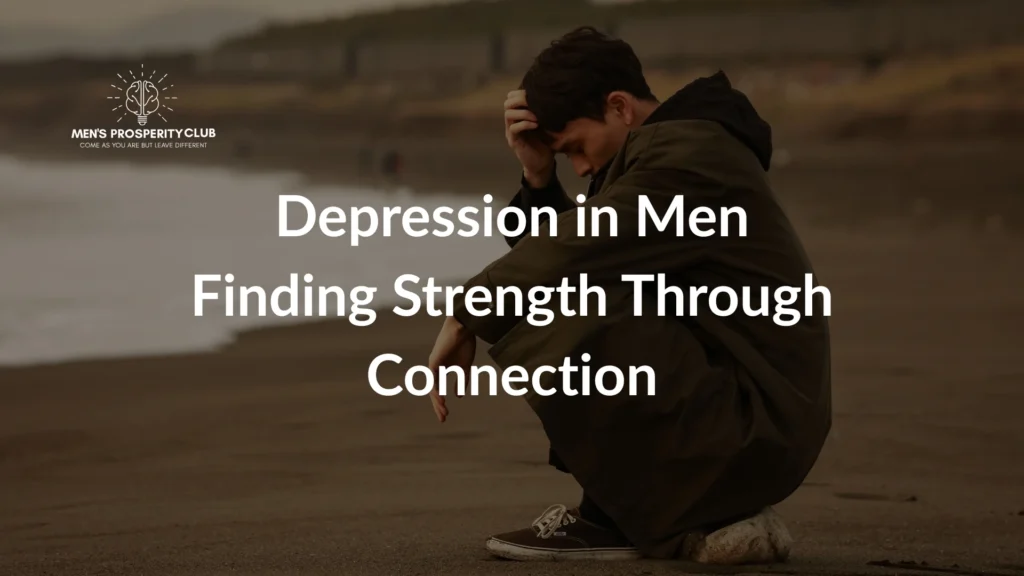 A-man-sitting-alone-on-the-beach-with-his-head-down-Depression-in-Men-awareness