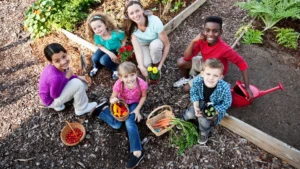 Kids-gardening-together-during-Childrens-Mental-Health-Week