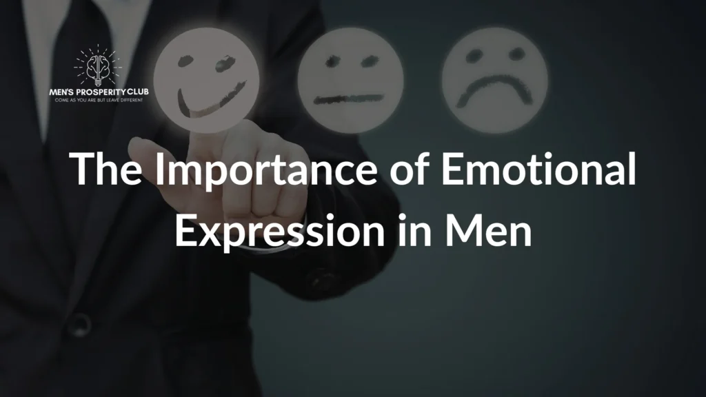 Man-pointing-at-emoticons-representing-different-emotional-expressions-symbolizing-the-importance-of-emotional-expression-in-men